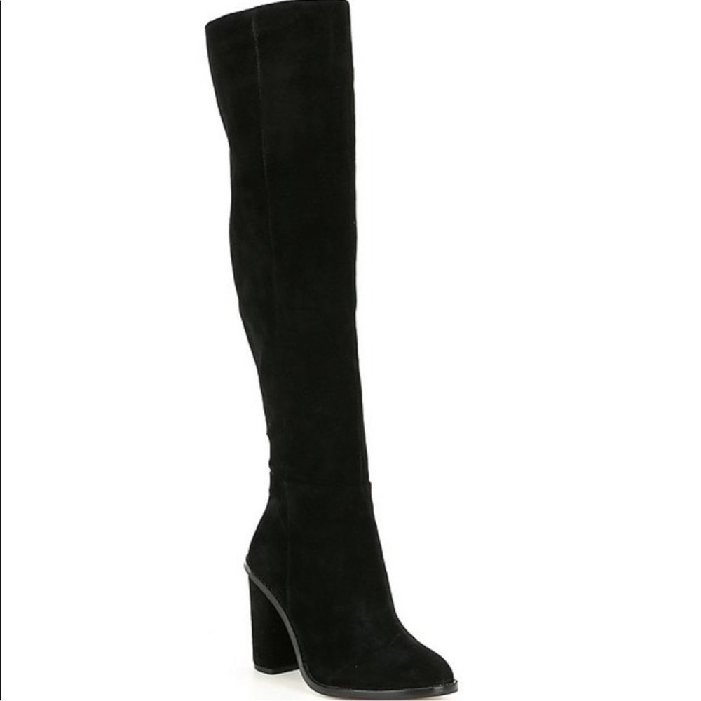 Chic Black Suede Over the Knee Women's Boots